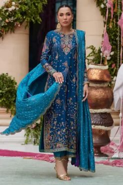 Farah Talib Aziz - Nihal Teal Kurta