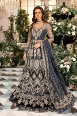 Maria B 3 Piece Unstitched Embroidered Organza Suit | BD-2901