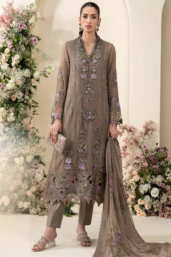 Maria b Chiffon - MCS-26-102-Muted Mocha Brown