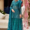 Farah Talib Aziz - Miral Teal Short Shirt And Lehenga
