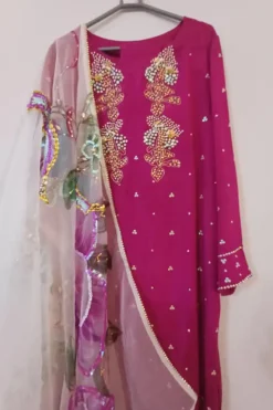 Pink Silk Dress by Rabia Kenaan