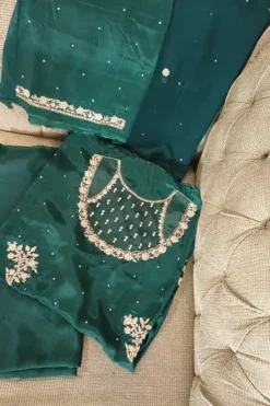 Unstitched 3pc Luxury Dress